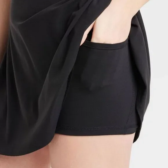 JoyLab - Women's Knit Cami Strap Active Dress - JoyLab Blac Black - Picture 4 of 4